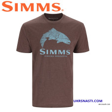 Футболка Simms Wood Trout Fill T-Shirt Brown Heather размер 2XL